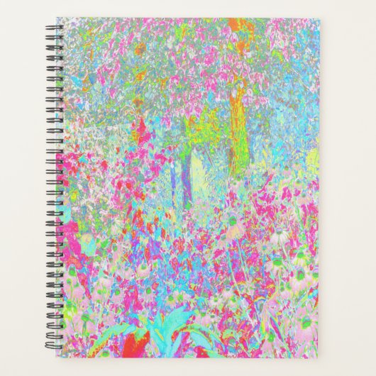 私のRubio Gardenでアクアとホットピンクの日の出 プランナー手帳 (正面)