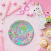 私のRubio Gardenでアクアとホットピンクの日の出 ペーパープレート (パーティー)