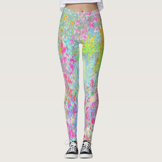 私のRubio Gardenでアクアとホットピンクの日の出 レギンス (正面)