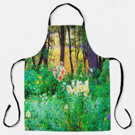 私のRubio Gardenでツリーリリーと明るい日の出 エプロン