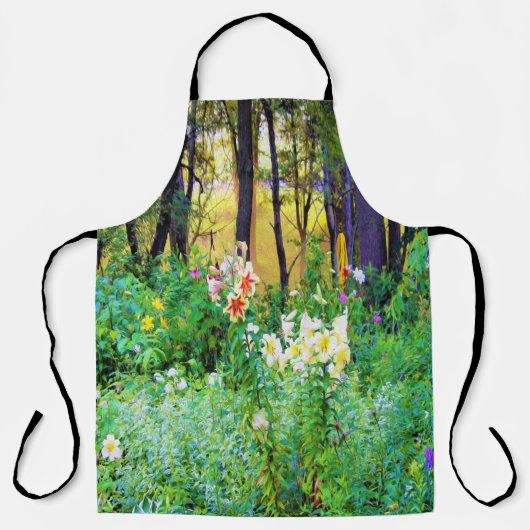 私のRubio Gardenでツリーリリーと明るい日の出 エプロン (正面)