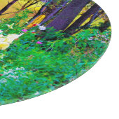 私のRubio Gardenでツリーリリーと明るい日の出 カッティングボード (角)