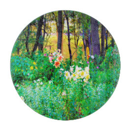 私のRubio Gardenでツリーリリーと明るい日の出 カッティングボード