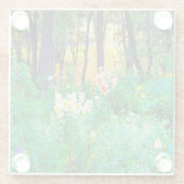 私のRubio Gardenでツリーリリーと明るい日の出 ガラスコースター (裏面)