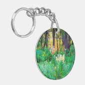 私のRubio Gardenでツリーリリーと明るい日の出 キーホルダー (正面左)