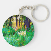 私のRubio Gardenでツリーリリーと明るい日の出 キーホルダー (裏面)