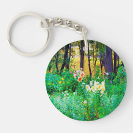 私のRubio Gardenでツリーリリーと明るい日の出 キーホルダー