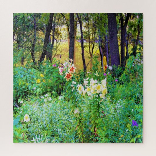 私のRubio Gardenでツリーリリーと明るい日の出 ジグソーパズル (縦)