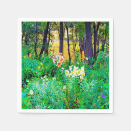 私のRubio Gardenでツリーリリーと明るい日の出 スタンダードカクテルナプキン