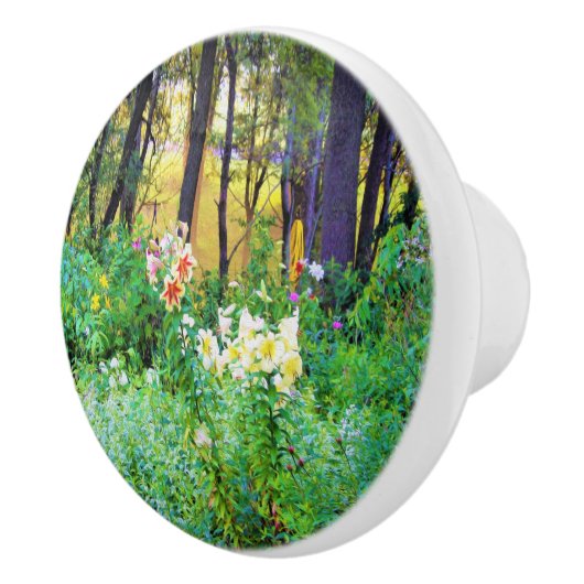 私のRubio Gardenでツリーリリーと明るい日の出 セラミックノブ (右)