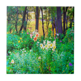 私のRubio Gardenでツリーリリーと明るい日の出 タイル