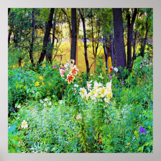 私のRubio Gardenでツリーリリーと明るい日の出 ポスター (正面)