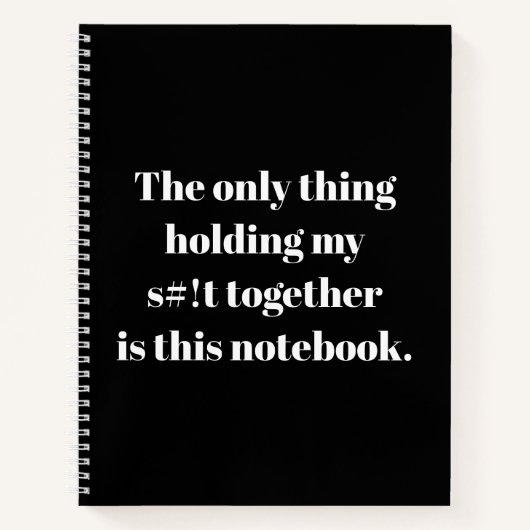 私のs#!tを一緒に持つのはこのメモ帳だけです ノートブック (正面)