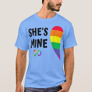 私のshes鉱山マッチングのためのプライドレズビアンcoupl tシャツ