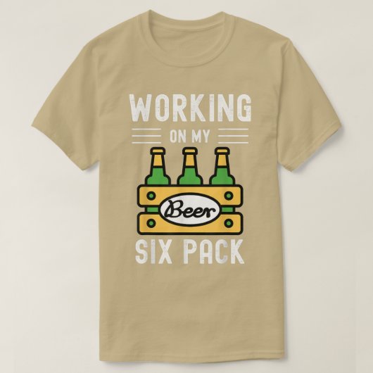 私のSiパックビール好きおもしろい飲みボーの作業 Tシャツ (デザイン正面)