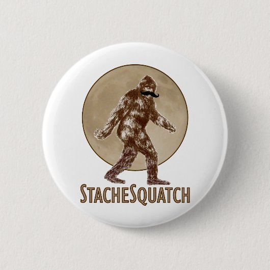 私のSquatchを見たらSTACHESQUATCH Iの髭 缶バッジ (正面)