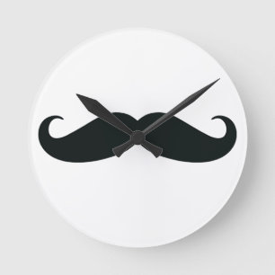 私のStacheの誇りを持った….髭 ラウンド壁時計