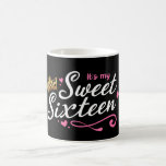 私のSweet sixteenマグ16th Birthday Party コーヒーマグカップ<br><div class="desc">それは私のSweet sixteenマグカップ、16th誕生日パーティコーヒーマグカップ、10代の女の子のためのマグカップ</div>