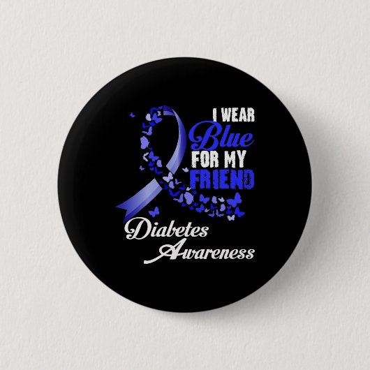 私のT1Dの友人のために青い服を Diabetes Awareness Blu 缶バッジ (正面)