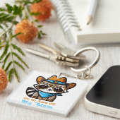 私の'Tism'に驚嘆 - ユーモアあふれるアライグマの自閉症 キーホルダー (正面右)