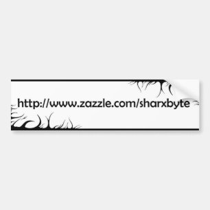 私のURL (白く、黒い文字)の バンパーステッカー