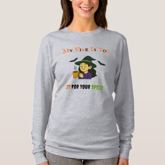 私のVibeは面白いハロウィーンのウィッチシャツ Tシャツ (正面)