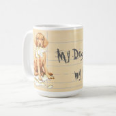 私のVizslaは私の宿題を食べました コーヒーマグカップ (正面左)