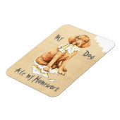 私のVizsla食べの宿題 マグネット (左側)