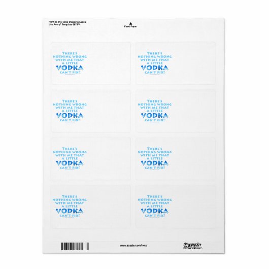 私のVODKAはラベルを修正できない問題はない ラベル (フルシート)