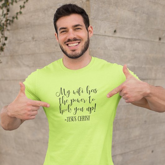 私のWiFiは力を持っているイエスキリストおもしろい白 Tシャツ