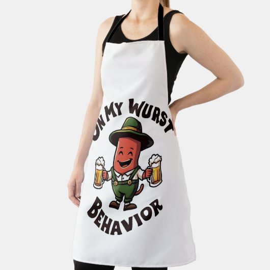私のWurstの動作オクトーバーフェスト おもしろい エプロン (インサイチュ)