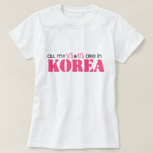 私のXとOは全て韓国にいる Tシャツ (デザイン正面)