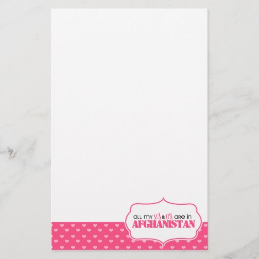私のX'sおよびO'sはすべてアフガニスタンにあります 便箋 (正面)