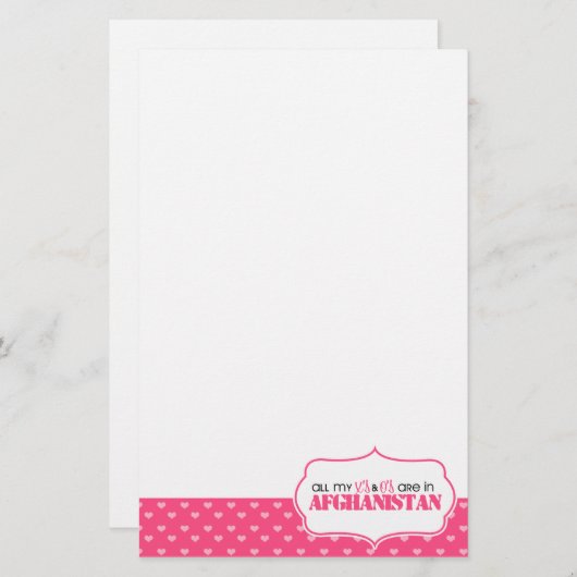私のX'sおよびO'sはすべてアフガニスタンにあります 便箋 (正面/裏面)