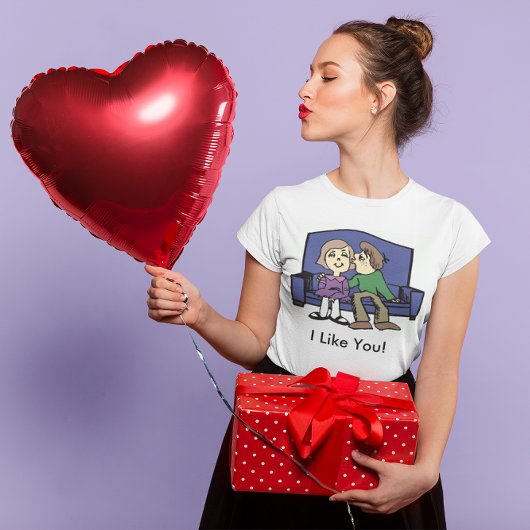 私はあなおもしろいたのバレンタインの女性が好きだ Tシャツ