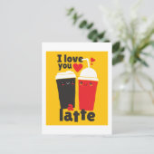 私はあなたおもしろいが大好きラテコーヒーバレンティングラフィックス ポストカード (スタンド正面)