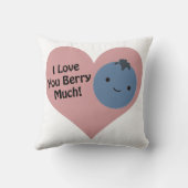 私はあなたおもしろいのベリーが大好き可愛いかわいいブルーベリー クッション (裏面)