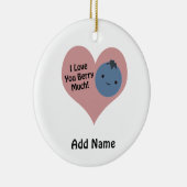 私はあなたおもしろいのベリーが大好き可愛いかわいいブルーベリー セラミックオーナメント (右)