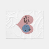 私はあなたおもしろいのベリーが大好き可愛いかわいいブルーベリー フリースブランケット (正面(横))