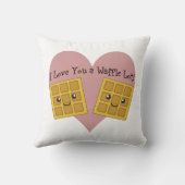 私はあなたおもしろいをワッフルロット可愛いかわいいワッフル クッション (裏面)