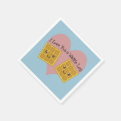 私はあなたおもしろいをワッフルロット可愛いかわいいワッフル スタンダードカクテルナプキン (角)