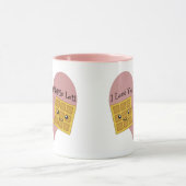 私はあなたおもしろいをワッフルロット可愛いかわいいワッフル マグカップ (中央)