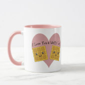 私はあなたおもしろいをワッフルロット可愛いかわいいワッフル マグカップ (左)