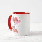 私はあなたかわいいダシュンドッグ赤いハートバルーン マグカップ (正面左)