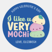 私はあなたがとてもおもしろいもち可愛いバレンタインが好き ラウンドシール (正面)