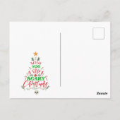 私はあなたがとても怖いクリスマスツリーのスケルトンを望む ポストカード (裏面)