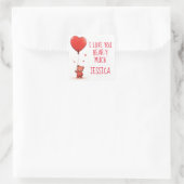 私はあなたがとても愛しテディベアバレンタイン名 スクエアシール (バッグ)