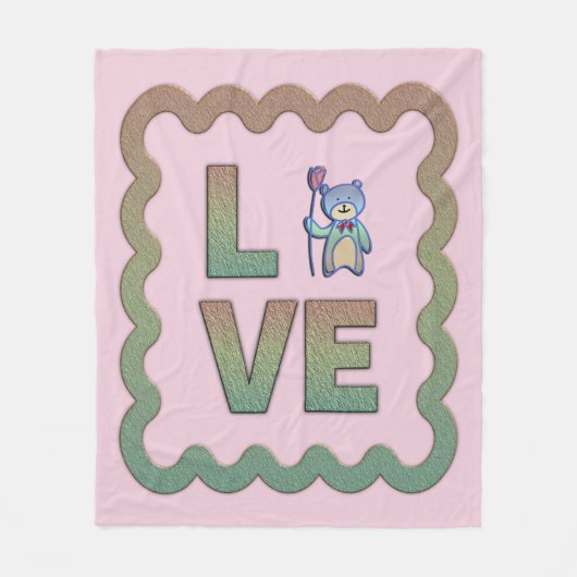 私はあなたがとても愛するピンクかわいいパーソナライズ フリースブランケット (正面)