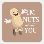 私はあなたがバレンタインの愛のパンに夢中おもしろいだ スクエアシール (正面)