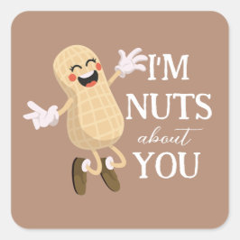 私はあなたがバレンタインの愛のパンに夢中おもしろいだ スクエアシール